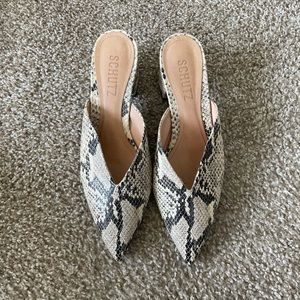 SCHUTZ Snakeskin Mules Women